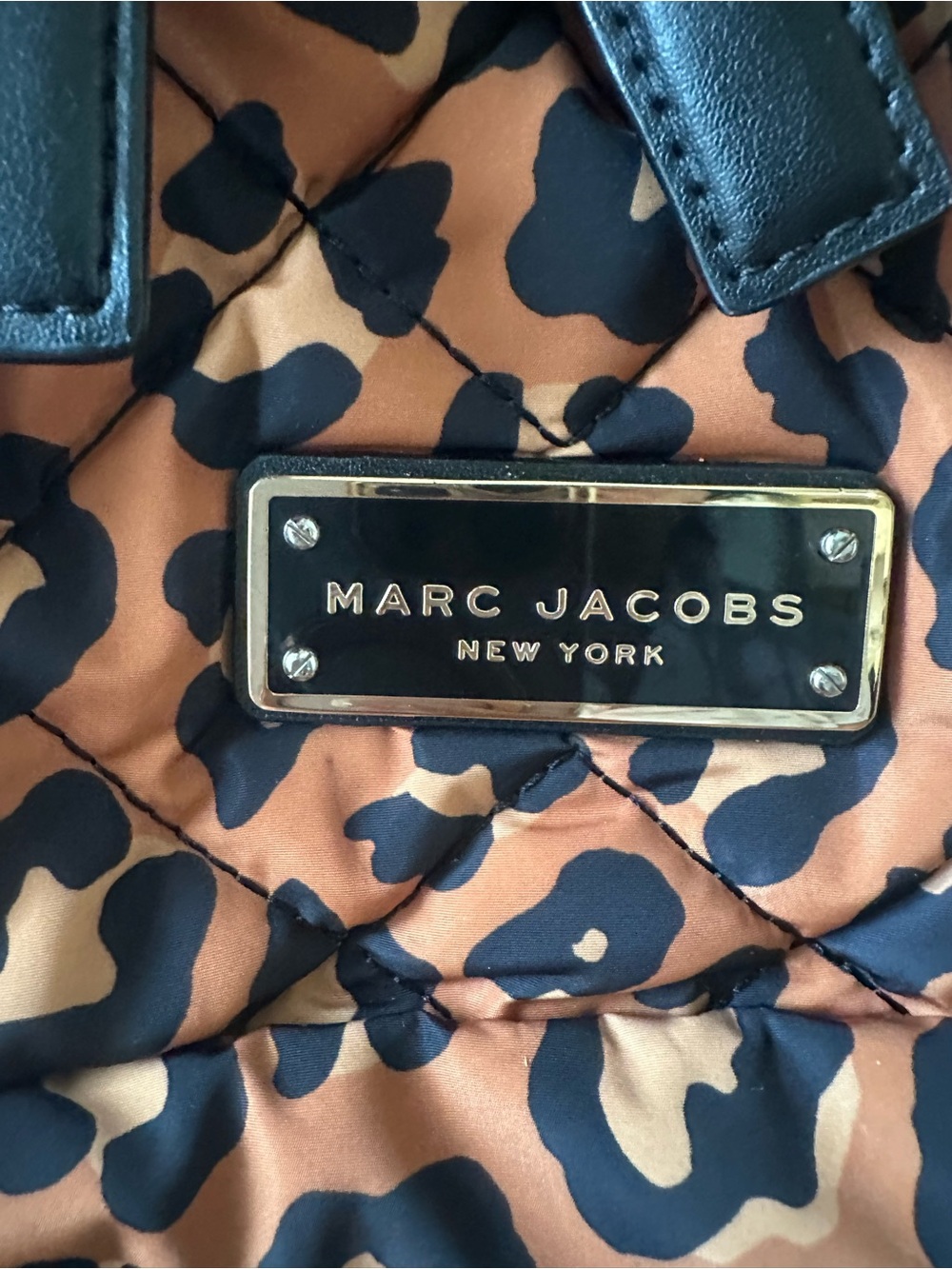 Marc Jacobs Leopard Quilted Mini Backpack - Tan/Black - Picture 2 of 6